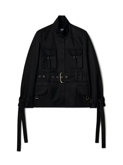 Off-white Co Cargo Belt Field Jacket In Black