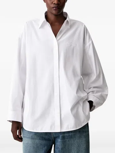 Off-white Co Pop Lover Logo-embroidered Shirt In White