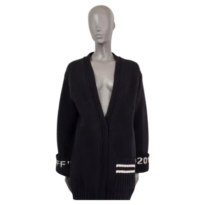 Pre-owned Off-white C/o Virgil Abloh Black Wool 2013 Pocket Cardigan Sweater 40 M