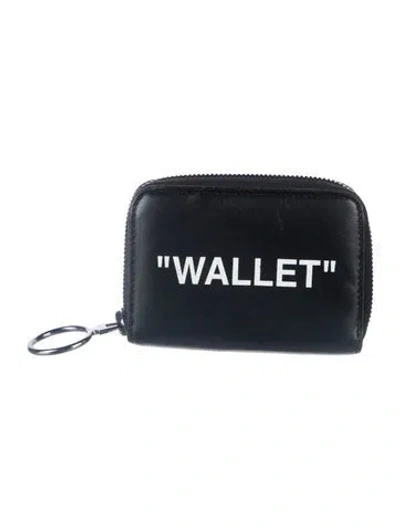 Pre-owned Off-white C/o Virgil Abloh Quote Zip Wallet Leather Wallet In Black