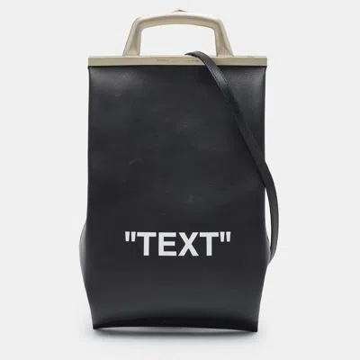 Pre-owned Off-white C/o Virgil Abloh Text Market Black Leather Tote