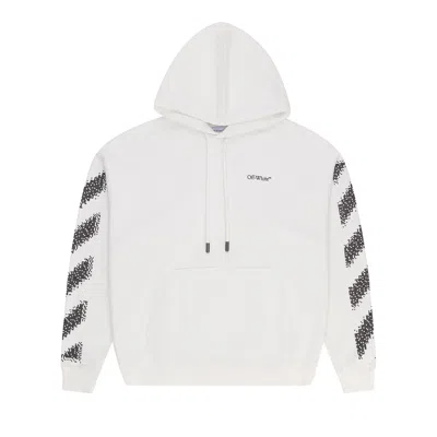 Pre-owned Off-white C/o Virgil Abloh White Pixel Diagonal Hoodie 'white' | Men's Size M