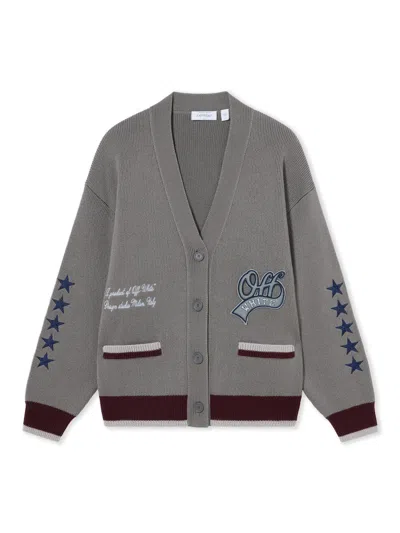 Off-white College Varsity Knit Cardigan In Multi