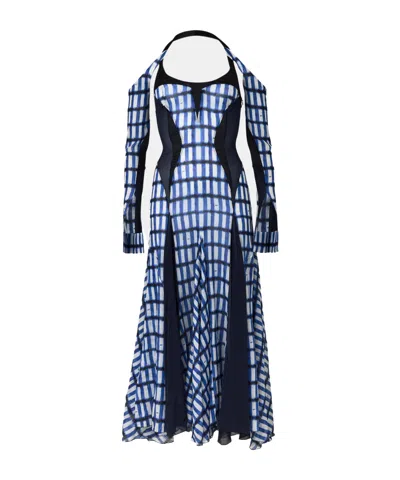 Off-white Color-blocked Dress In Blue