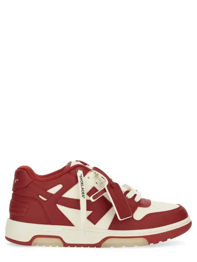 Off-white Contemporary Recycled Leather Sneakers In Red