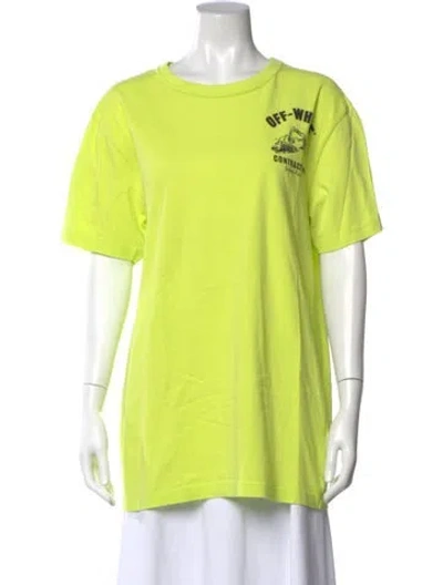 Pre-owned Off-white Contracting Graphic Print T-shirt In Green