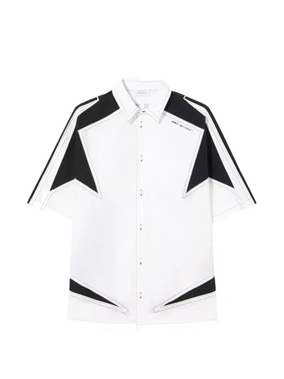 OFF-WHITE RACE-LOGO BOWLING SHIRT