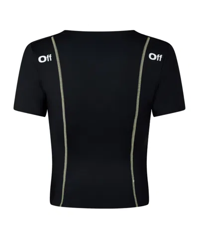 Off-white Contrast Stitched T-shirt In Black