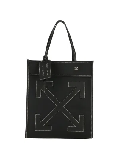 Off-white Contrast-stitch Tote Bag In Orange