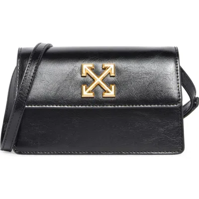 Off-white Convertible Leather Crossbody Bag In Black