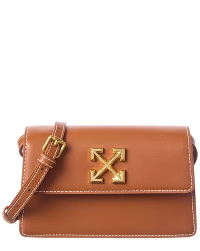 Off-white Convertible Leather Crossbody In Brown