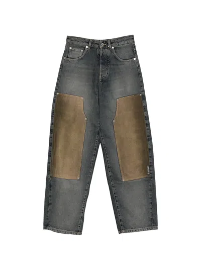 Off-white Corduroy-panelled Jeans In Blue