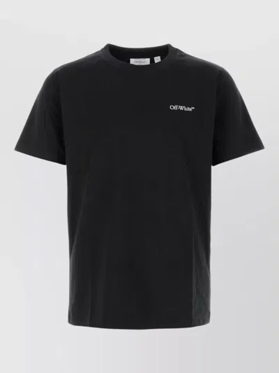 Off-white Cotton Crew Neck Graphic Print T-shirt In Black