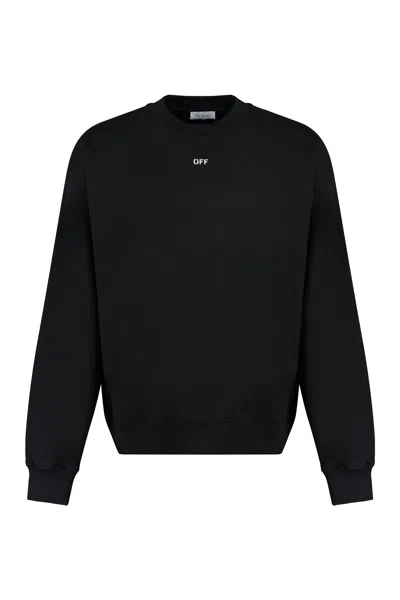 Off-white Cotton Crew-neck Sweatshirt In Black
