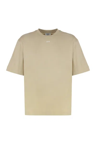 Off-white Cotton Crew-neck T-shirt In Neutral