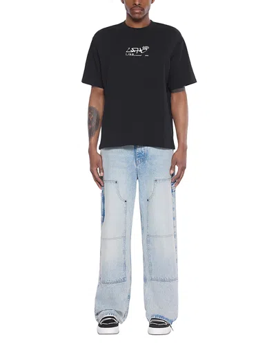 Off-white Cotton Diagonal Graphic Carpenter Jeans In Blue Ash
