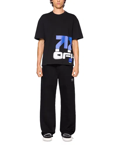 Off-white Cotton Diagonal Graphic Panel Carpenter Jeans In Black