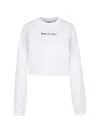 Off-white Neutral Script Logo Graphic Cotton Sweatshirt In White