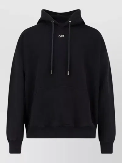 Off-white Cotton Hooded Sweatshirt Kangaroo Pocket In Multi