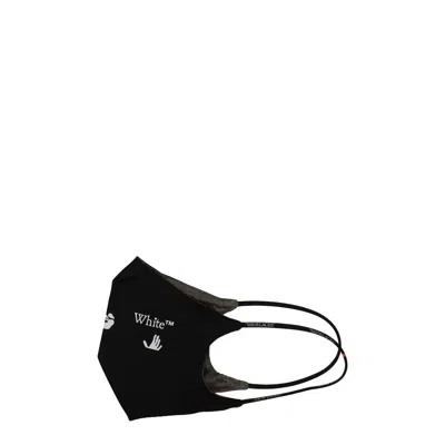 Off-white Cotton Logo Face Mask In Black