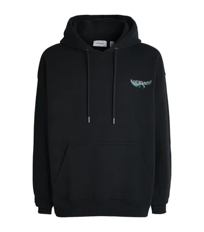 Off-white Cotton Moon Arrows Hoodie In Black