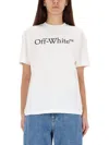 Off-white Relaxed Fit Cotton Tee With Oversized Logo In White