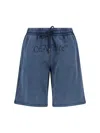 Off-white Dawstring Cotton Shorts In Blue