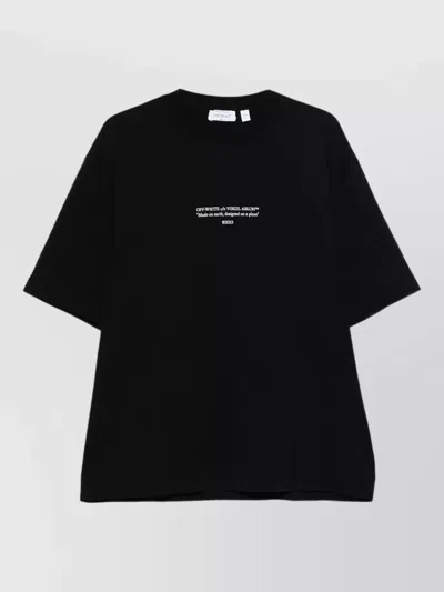 Off-white Cotton Skate Crew Neck Graphic T Shirt In Black