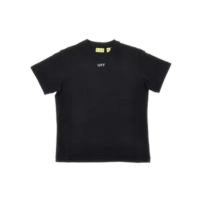 OFF-WHITE COTTON T-SHIRT WITH 'ARROW PAINT' PRINT KIDS