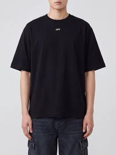 Off-white Cotton T-shirt With Mini Logo In Black