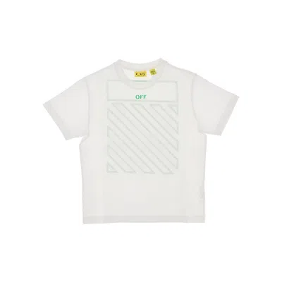 Off-white Cotton T-shirt With 'off Diag' Print Kids In White