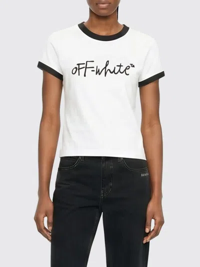 Off-white Cotton T-shirts With Logo