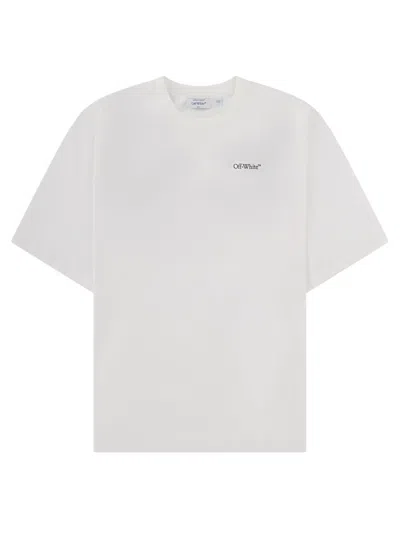 Off-white Crew Neck Black Graphic Back T-shirt In White