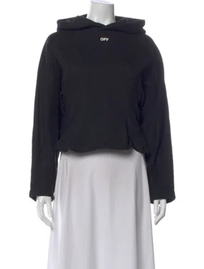 Pre-owned Off-white Crew Neck Long Sleeve Hoodie In Black