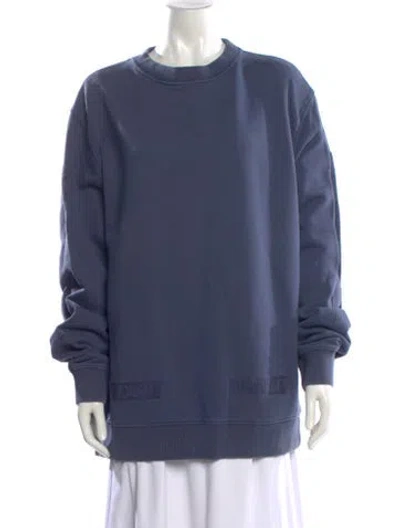 Pre-owned Off-white Crew Neck Long Sleeve Sweatshirt In Blue