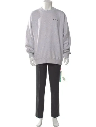 Pre-owned Off-white Crew Neck Long Sleeve Sweatshirt In Gray
