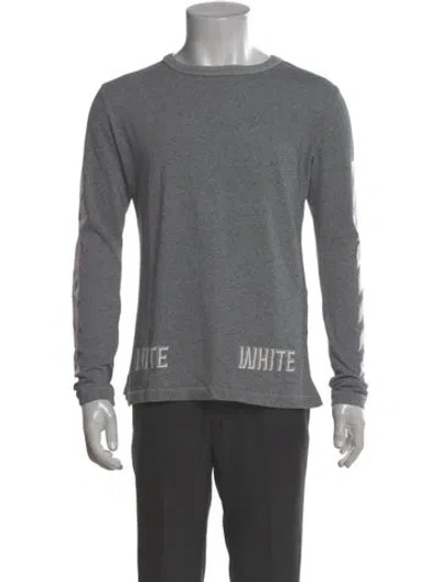 Pre-owned Off-white Crew Neck Long Sleeve T-shirt In Gray