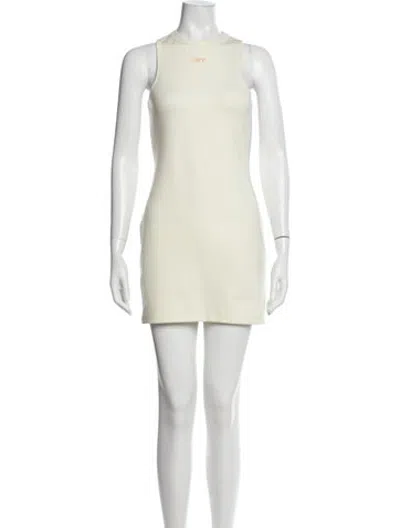 Pre-owned Off-white Crew Neck Mini Dress W/ Tags In Yellow