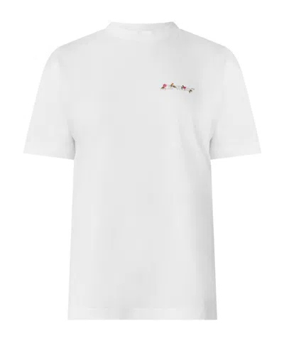 Off-white Crew Neck Short-sleeve Cotton Tee In White