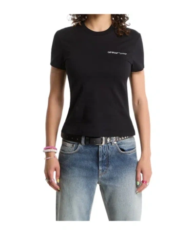 Off-white Crew Neck Short-sleeved T-shirt In Black
