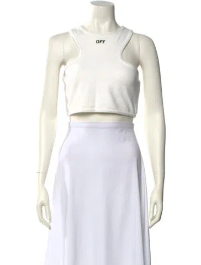 Pre-owned Off-white Crew Neck Sleeveless Crop Top In Neutral
