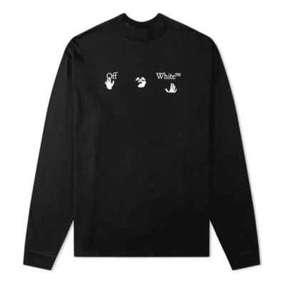 Off-white Crew Neck Street Style Long Sleeves Oversized In Black