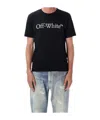 Off-white Black Oversized T-shirt With Contrasting Logo Lettering Print In Cotton Man In Black