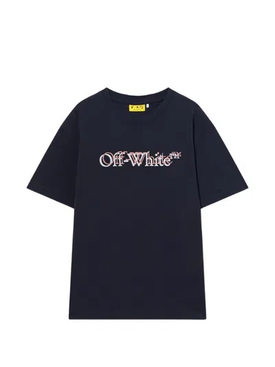 Off-white Kids' Crew Neck T-shirt In Blue