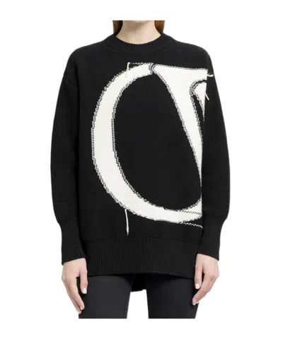 Off-white Crewneck Graphic Sweatshirt In Black