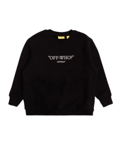 Off-white Kids' Crew-neck Sweatshirt In Black
