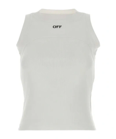 Off-white Crew-neck Tank Top In White