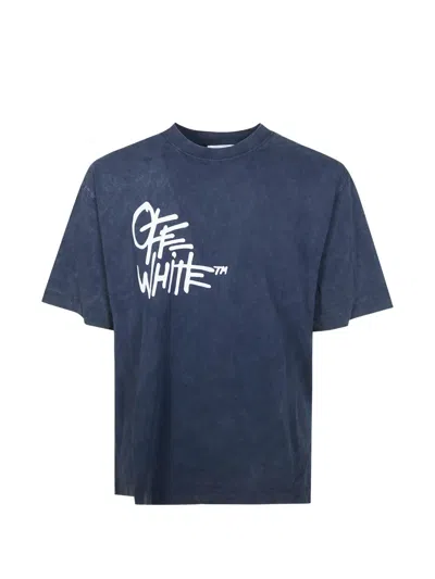 Off-white Crew-neck T-shirt In Blue