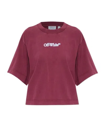Off-white Crew-neck T-shirt In Burgundy
