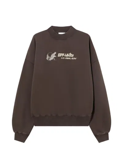 Off-white Crocodile Graphic Sweatshirt In Brown